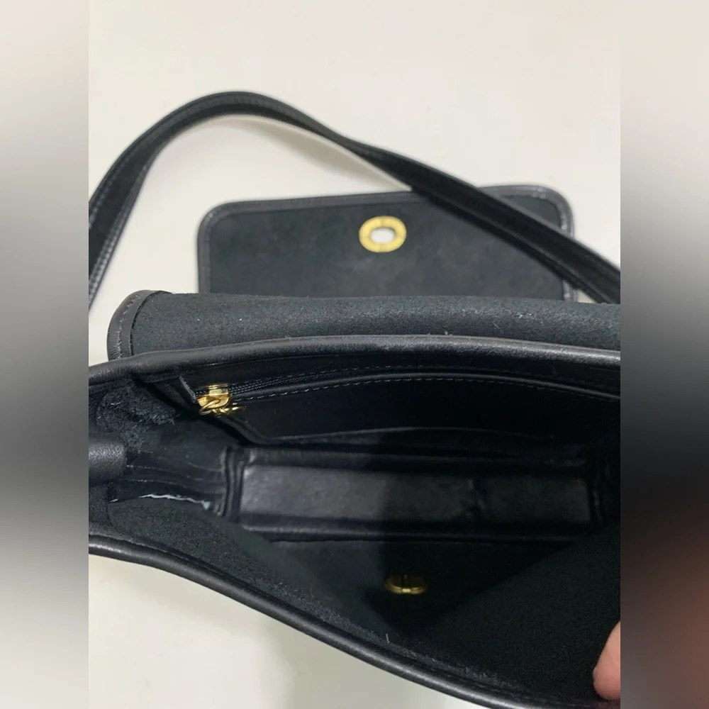 💕👜Vintage Coach Black Leather Crossbody Satchel💕👜 - Picture 10 of 11
